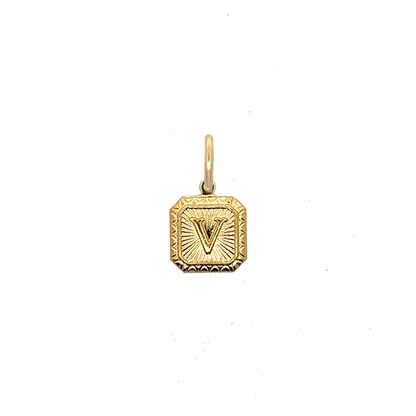 Square Letter Charm Vintage