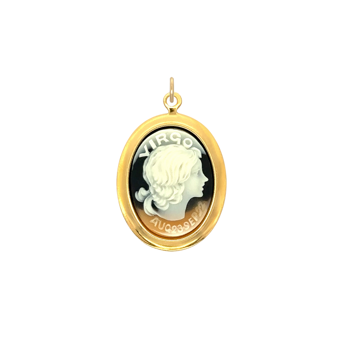 Virgo Vintage Cameo Charm Black Brass