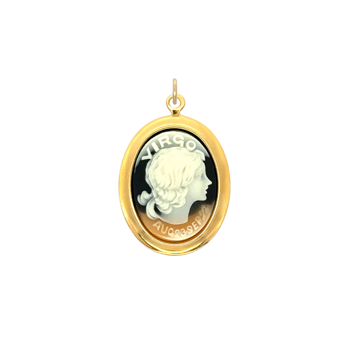 Virgo Vintage Cameo Charm Black Brass