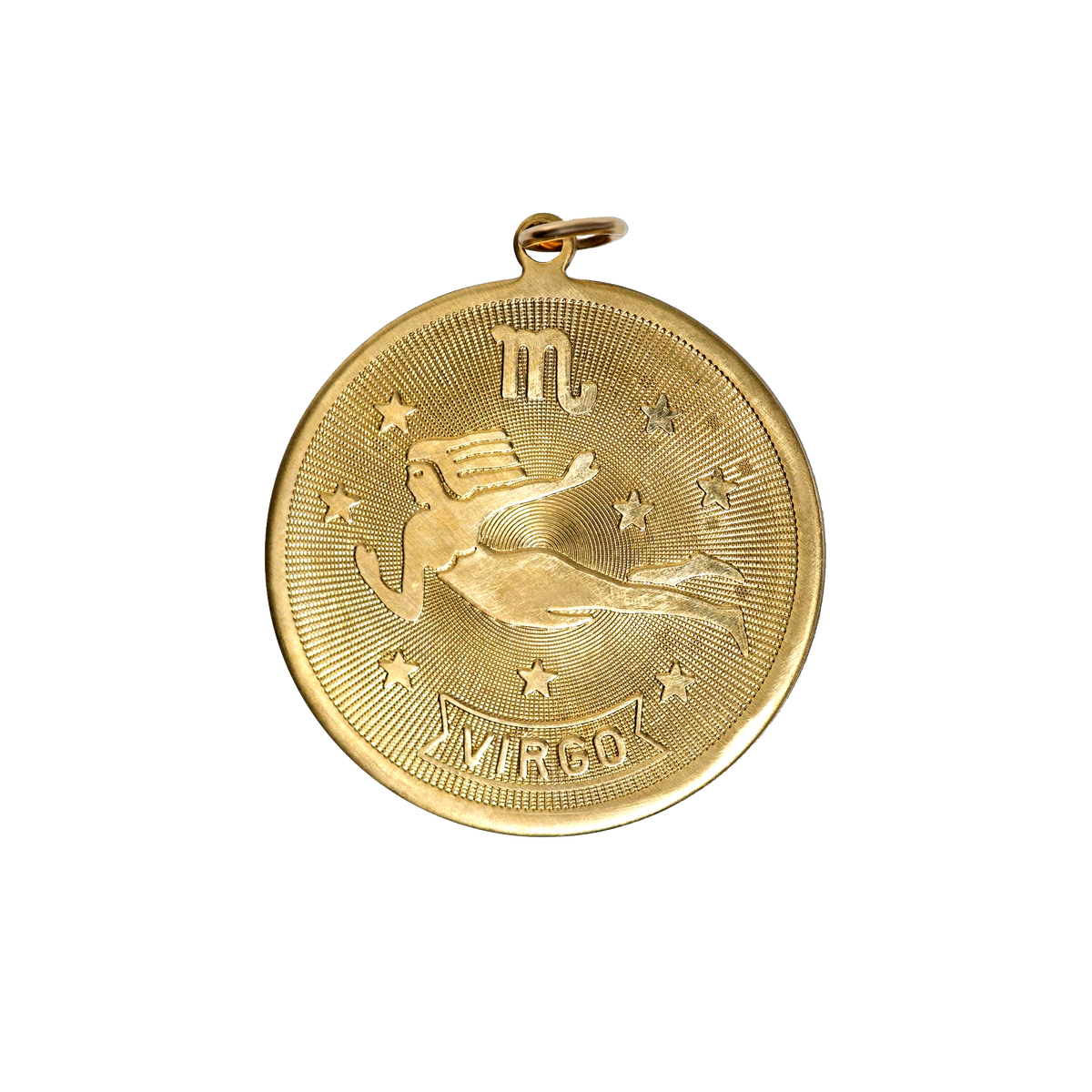 Virgo Vintage Circle Charm Brass
