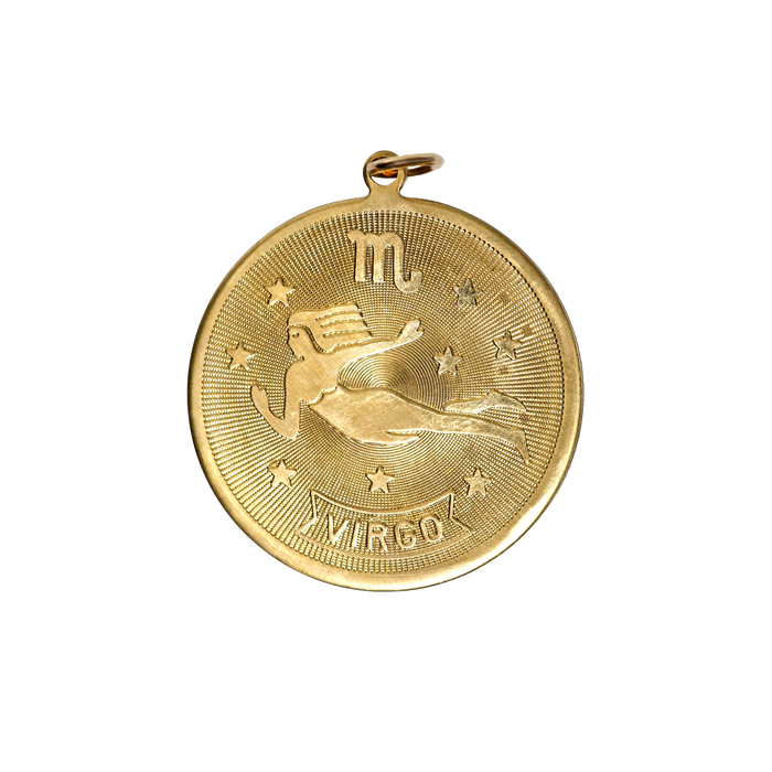 Virgo Vintage Circle Charm Brass