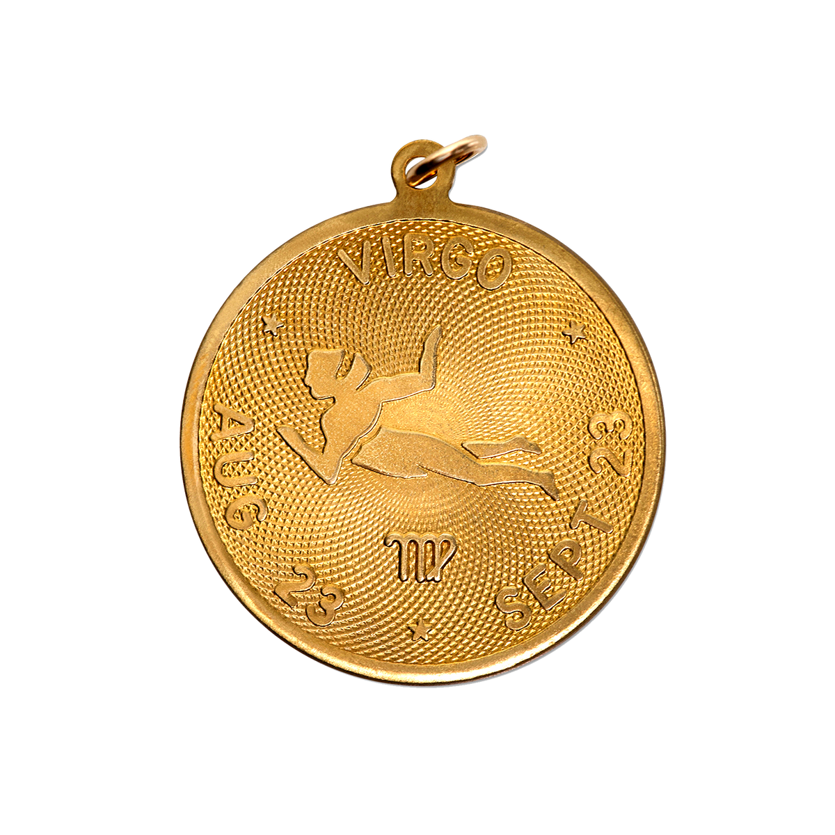 Virgo Vintage Dates Charm Brass
