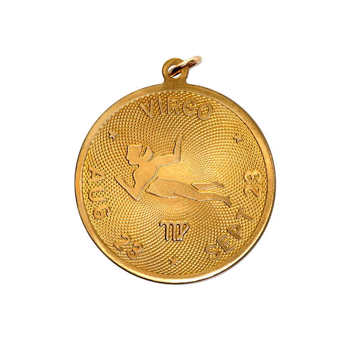 Virgo Vintage Dates Charm Brass