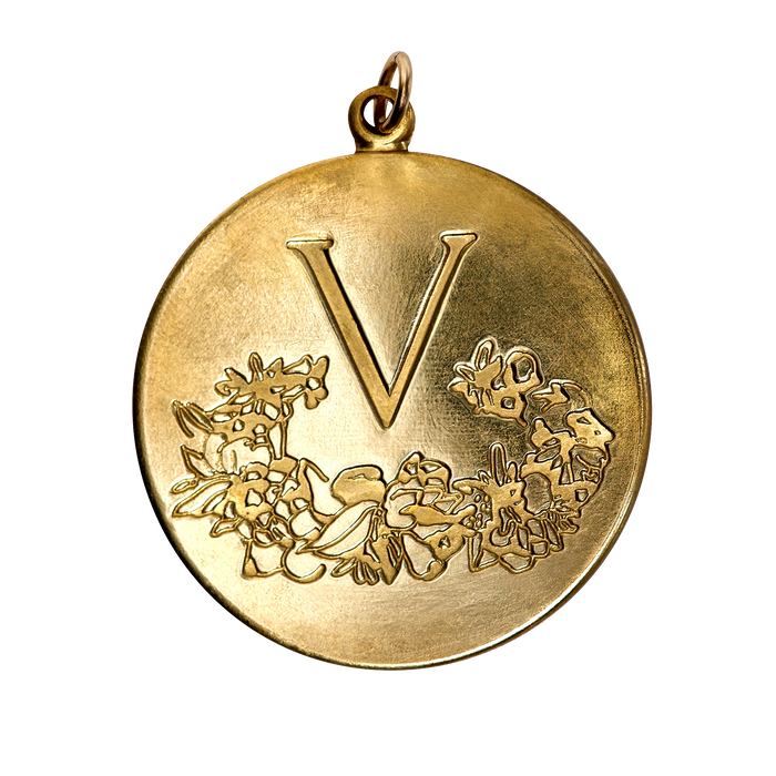 Virgo Vintage Engraved Charm Brass