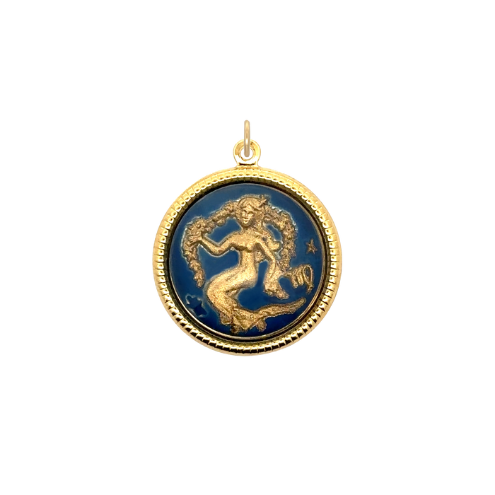 Virgo Vintage Glass Charm