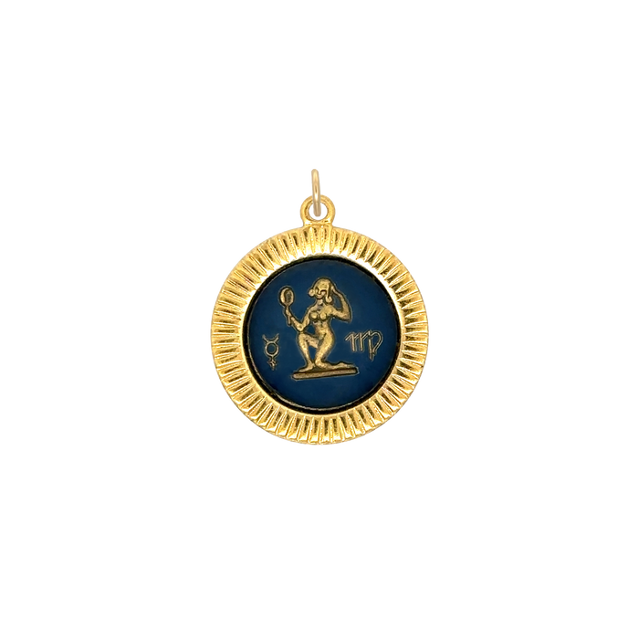 Virgo Vintage Glass Charm Small Frame