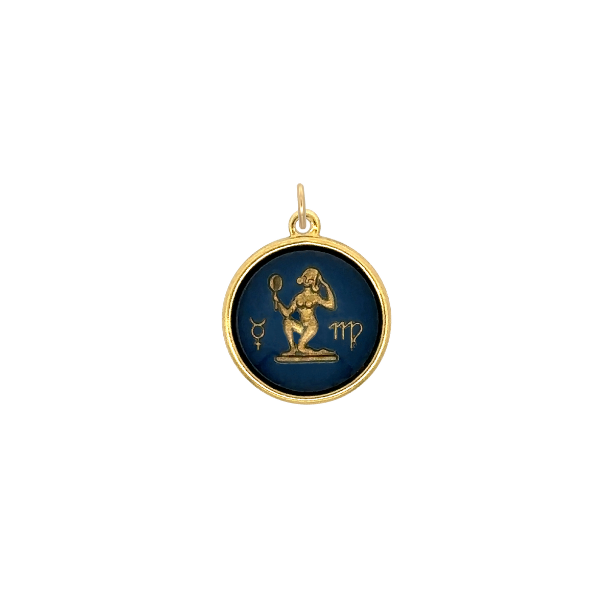 Virgo Vintage Glass Charm Small