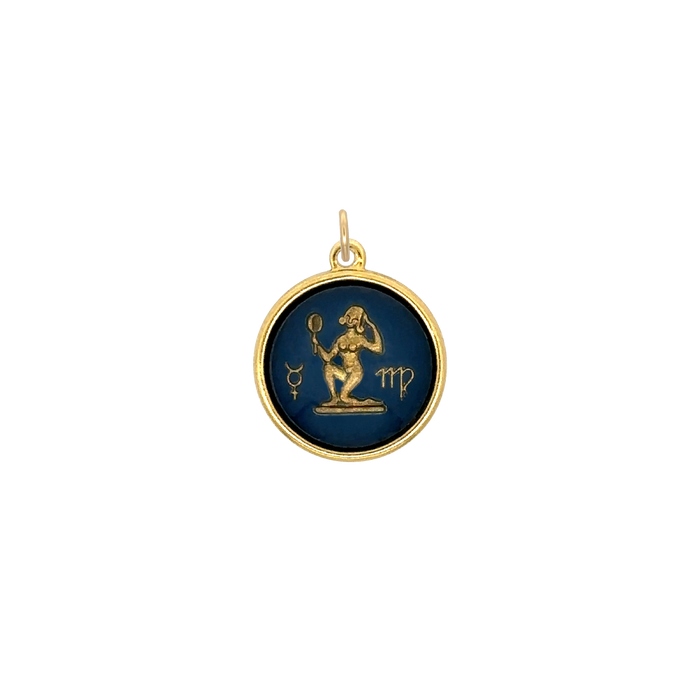 Virgo Vintage Glass Charm Small
