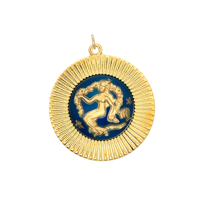 Virgo Vintage Glass Charm Large