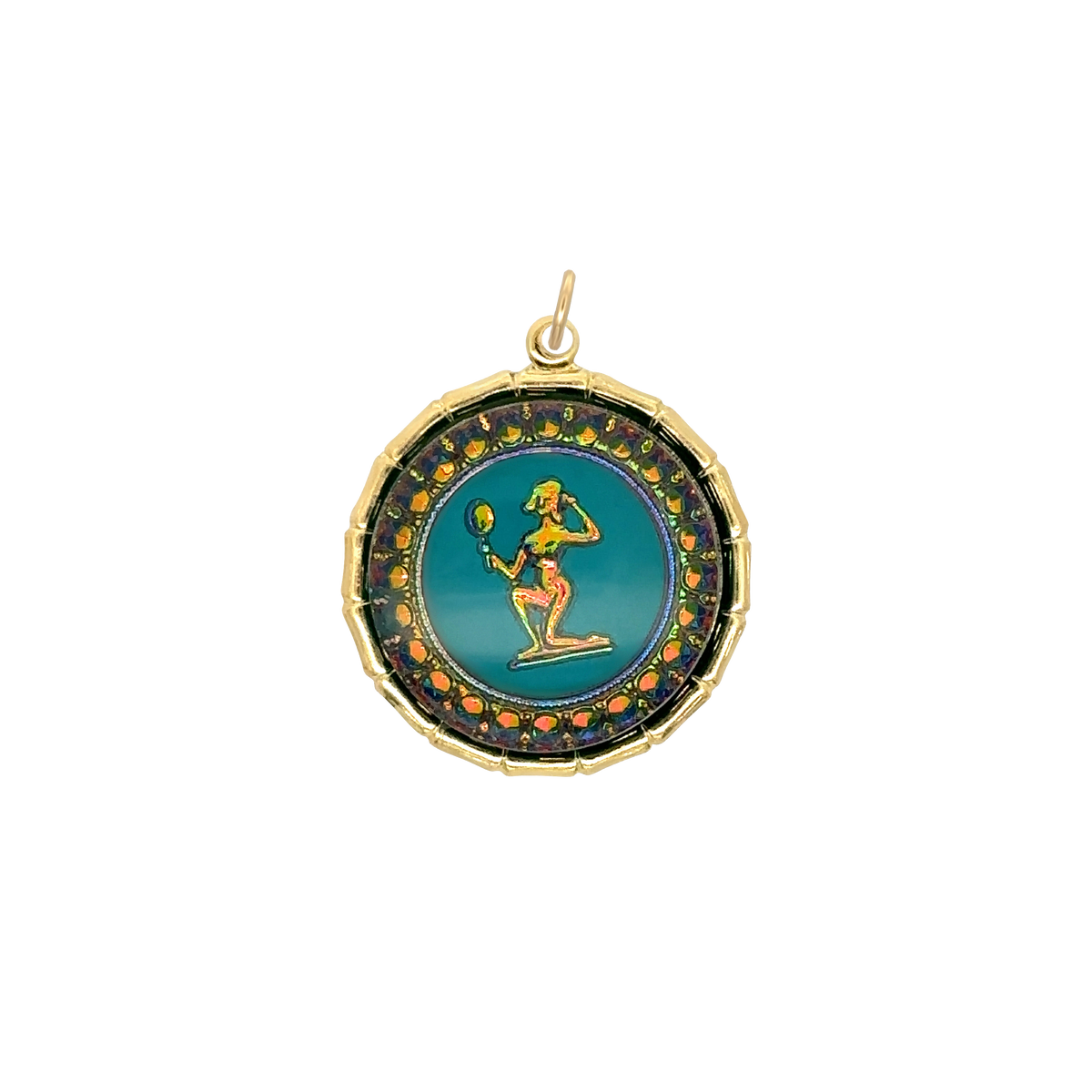 Virgo Vintage Iridescent Charm Brass