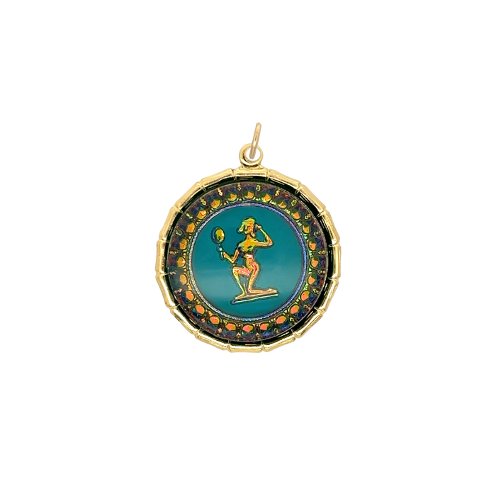 Virgo Vintage Iridescent Charm Brass