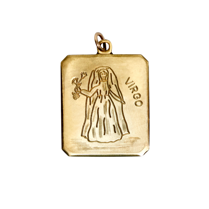 Virgo Vintage Rectangle Charm Brass