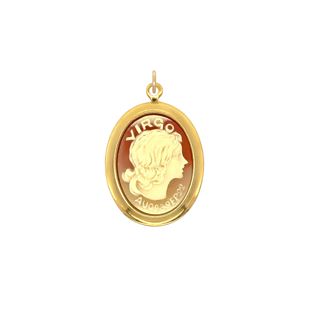 Virgo Vintage Cameo Charm Brass