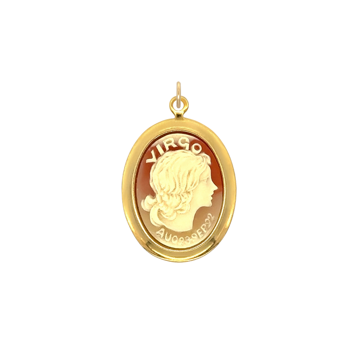 Virgo Vintage Cameo Charm Brass