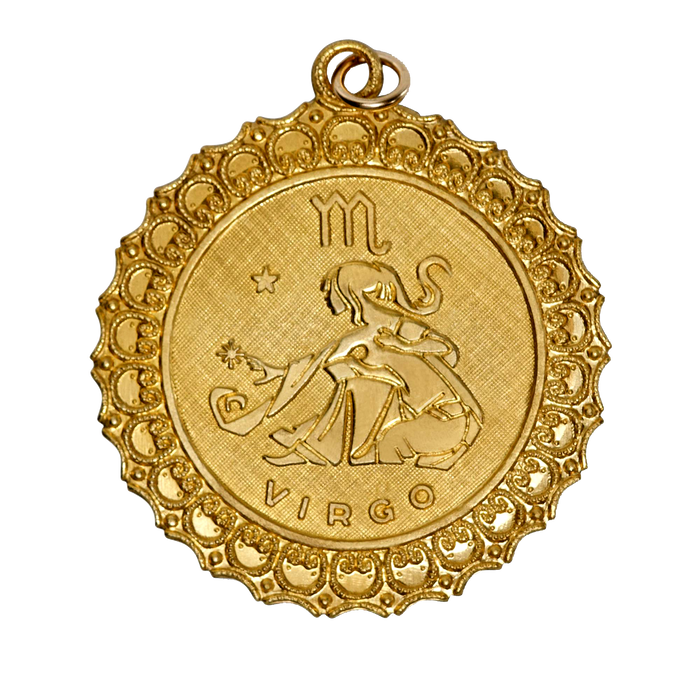 Virgo Vintage Scalloped Charm Brass