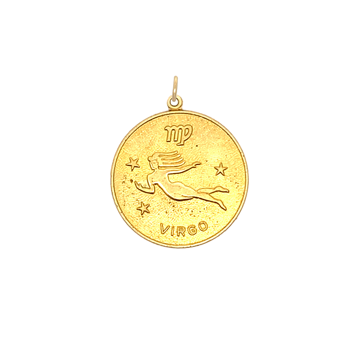 Virgo Vintage Star Zodiac Charm Brass