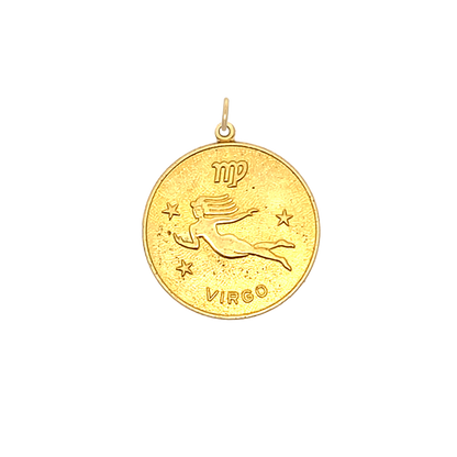 Virgo Vintage Star Zodiac Charm Brass