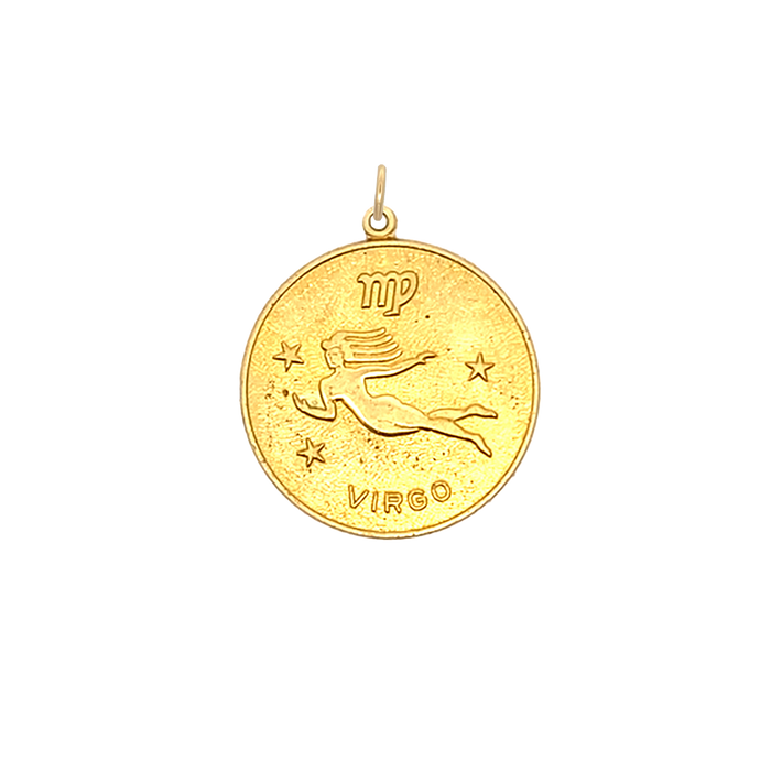 Virgo Vintage Star Zodiac Charm Brass
