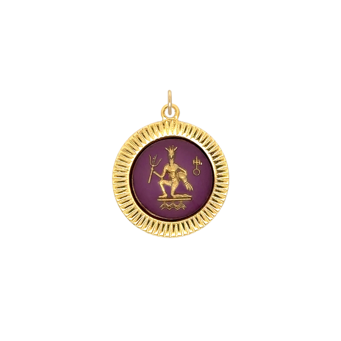 Aquarius Vintage Glass Charm Small Frame
