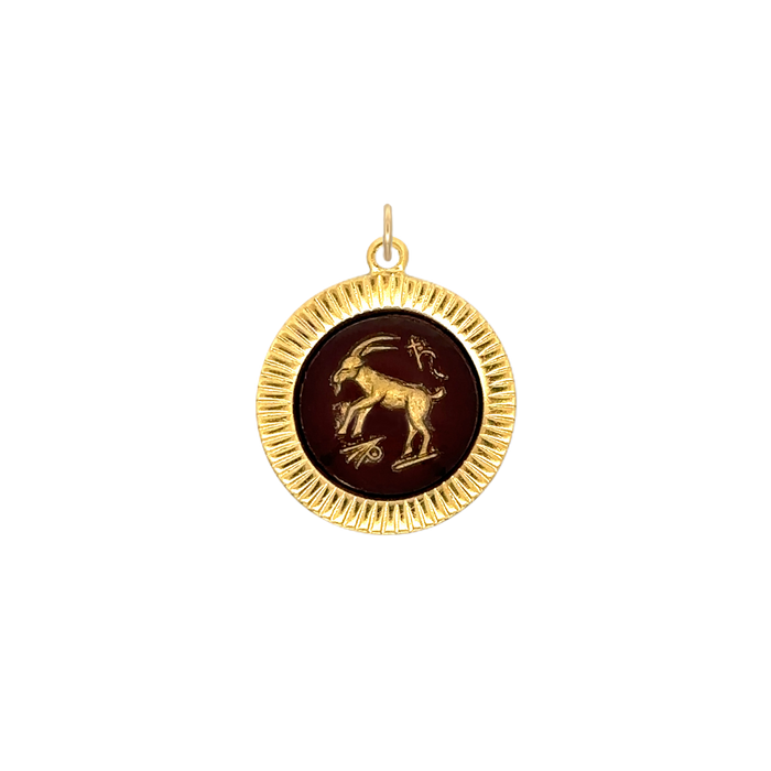 Capricorn Vintage Glass Charm Small Frame