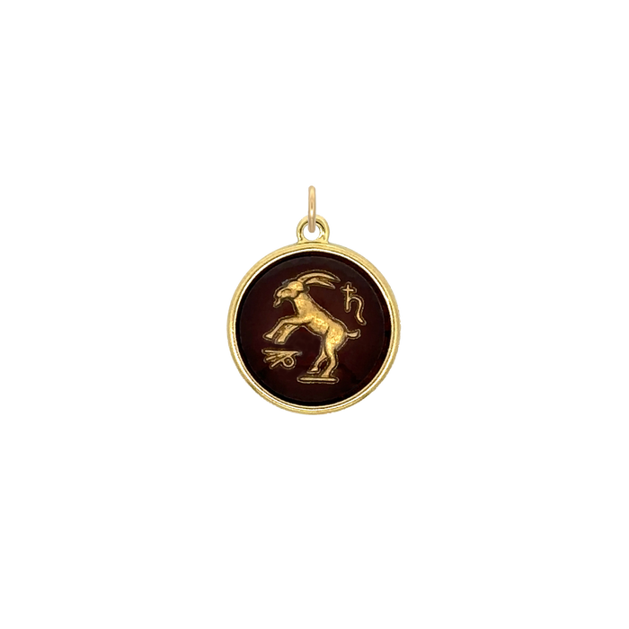 Capricorn Vintage Glass Charm Small