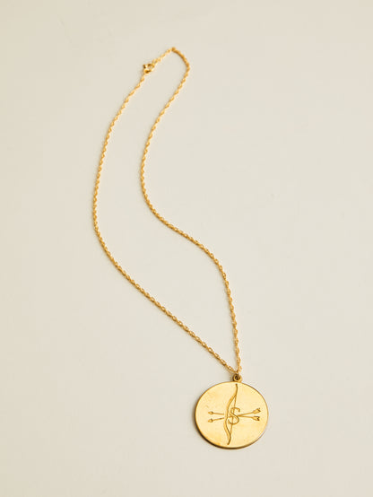 Vintage Brass Zodiac Letter Disc