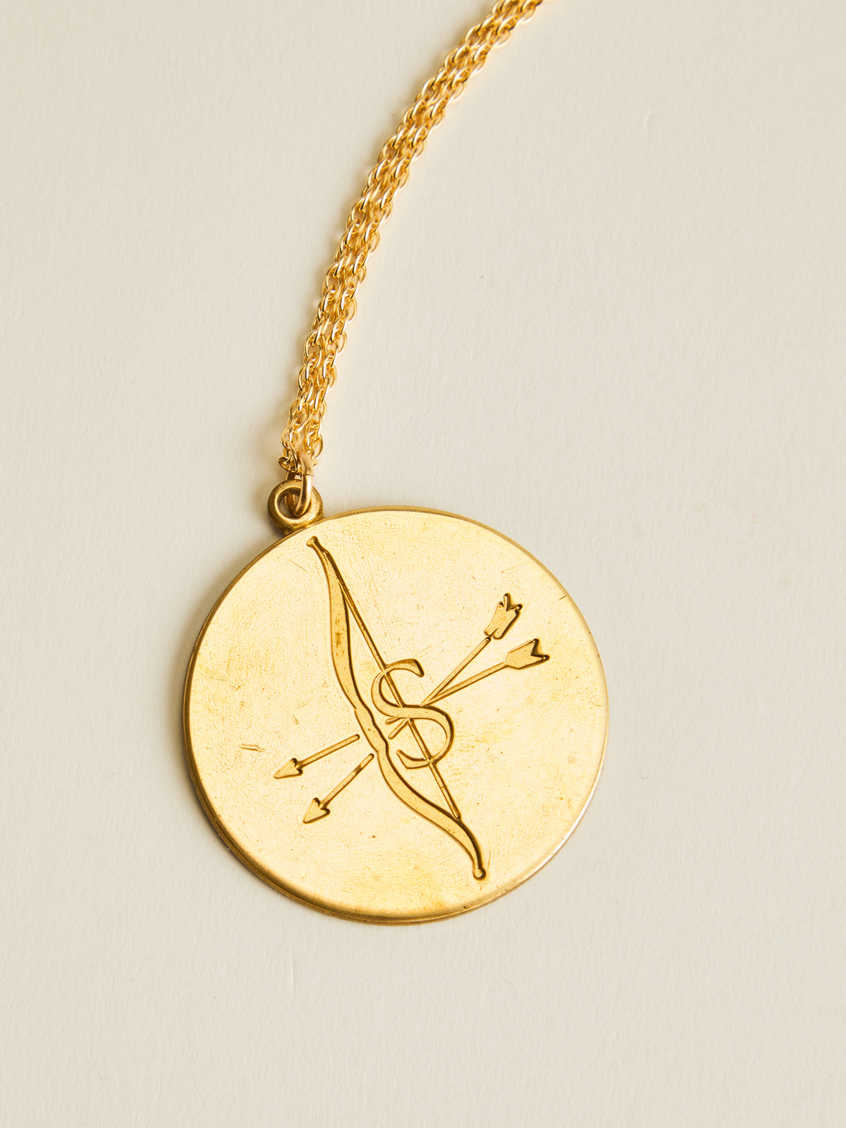 Vintage Brass Zodiac Letter Disc