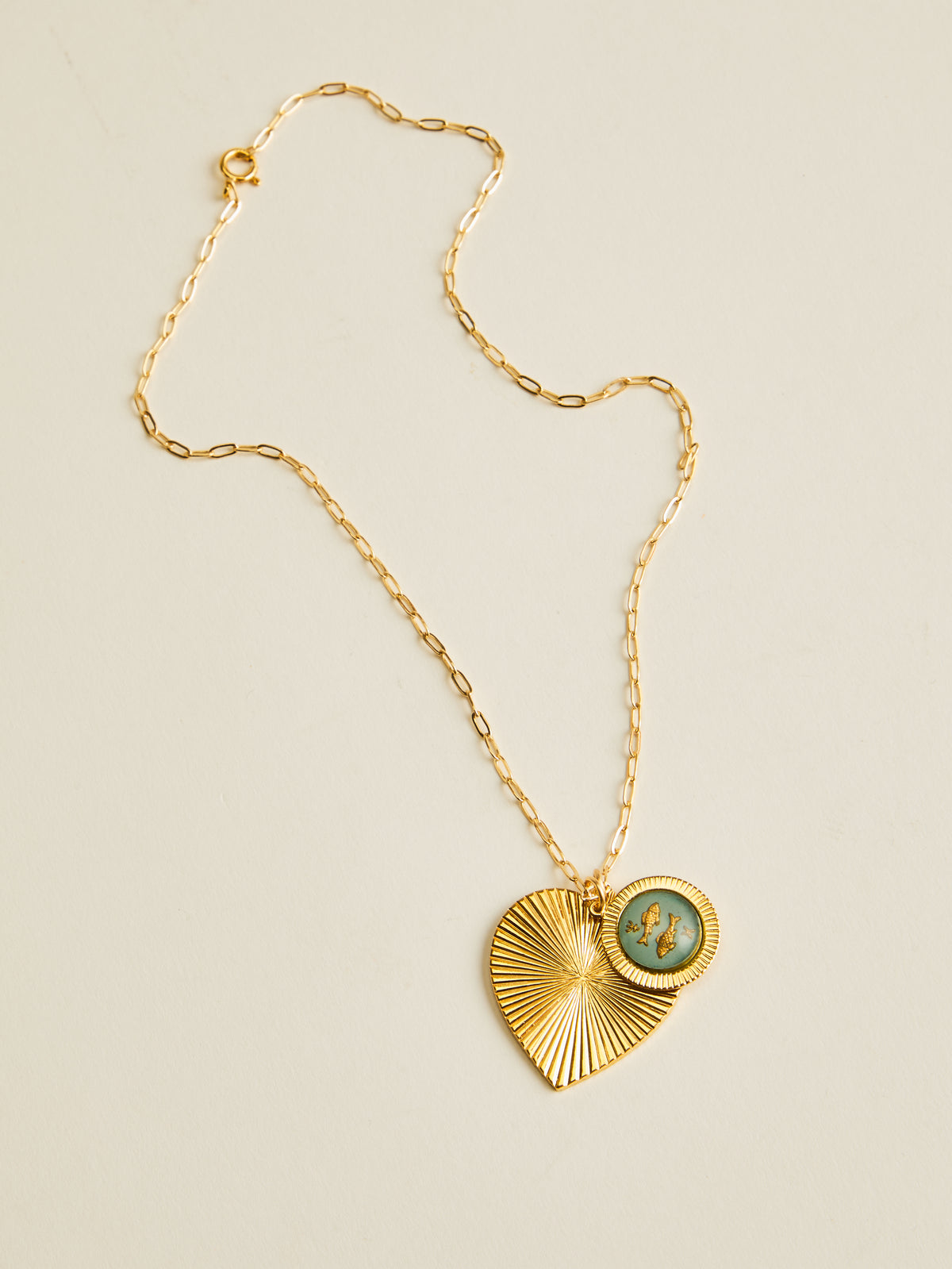 Ribbed Heart Zodiac Necklace