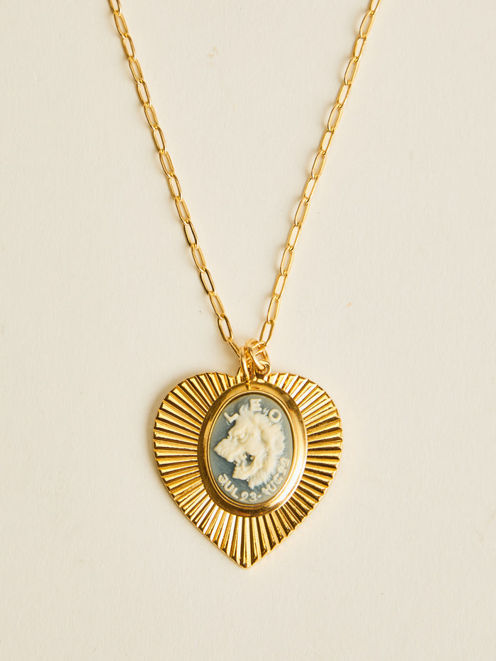 Ocean Blue Zodiac Heart Necklace