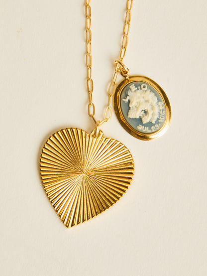 Ocean Blue Zodiac Heart Necklace