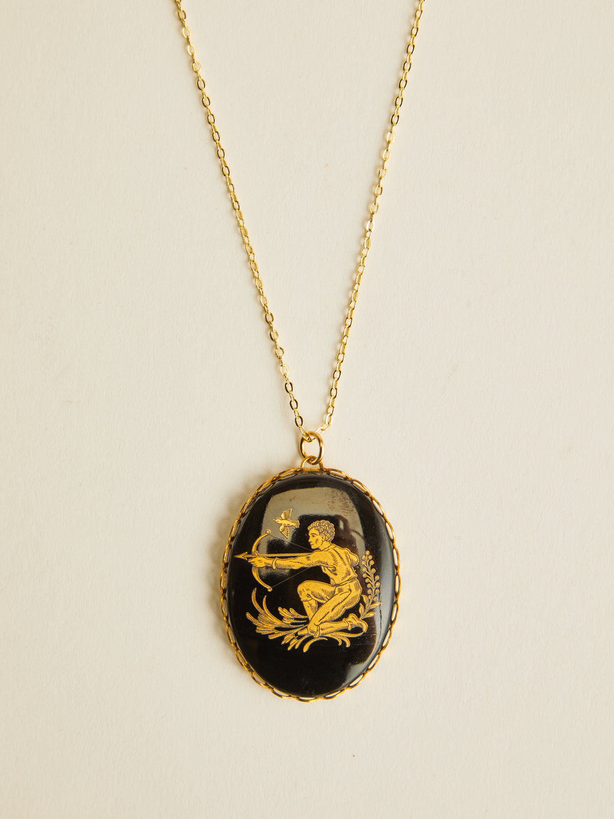 Vintage Large Decal Zodiac Necklace