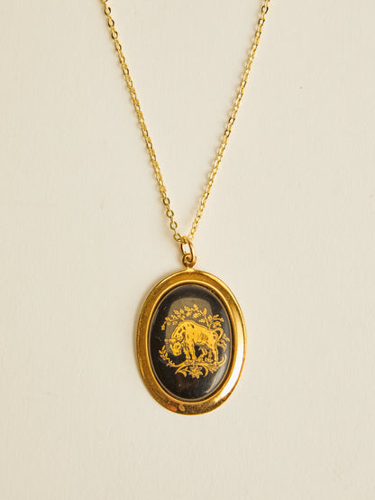 Vintage Medium Decal Zodiac Necklace