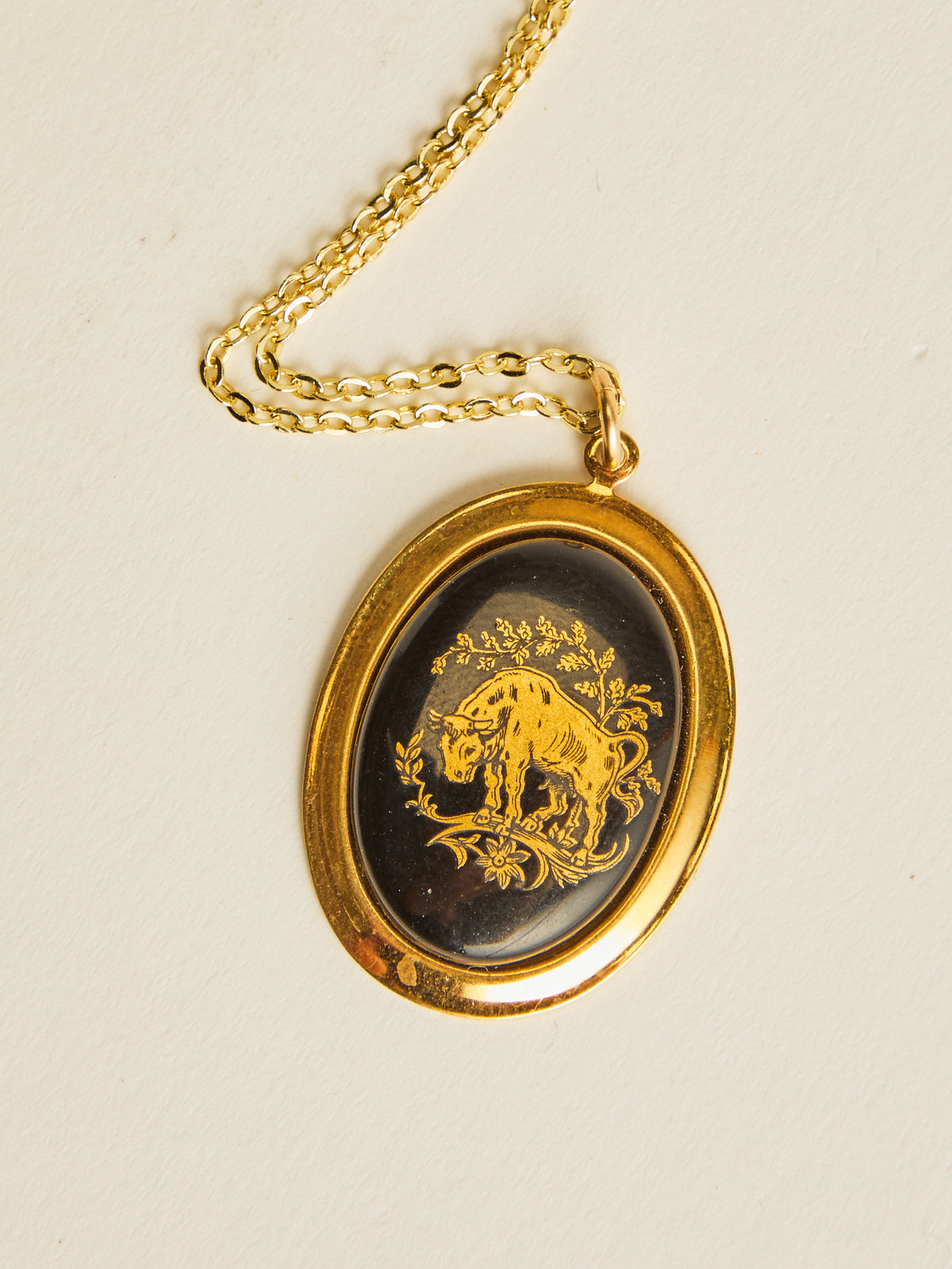 Vintage Medium Decal Zodiac Necklace