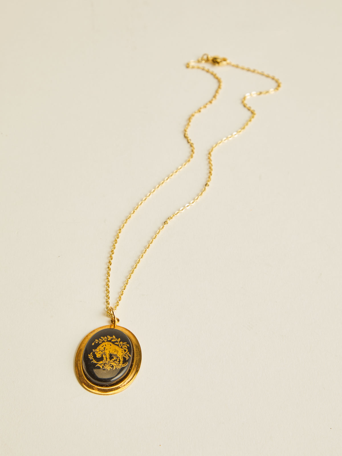 Vintage Medium Decal Zodiac Necklace