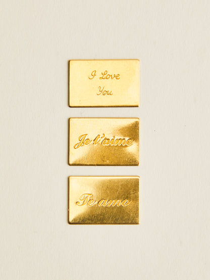 Vintage Brass Envelope Charm with Removable Letter