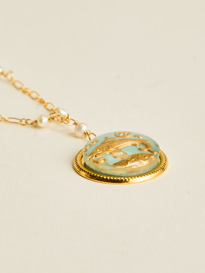 Téa Leoni Pisces Necklace Vintage German Glass | Zodiac Jules
