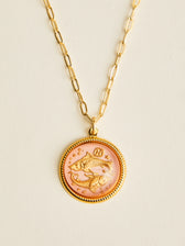 Vintage Glass Zodiac Necklace