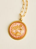 Vintage Glass Zodiac Necklace