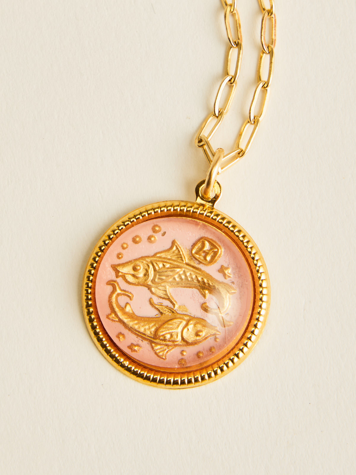 Vintage Glass Zodiac Necklace