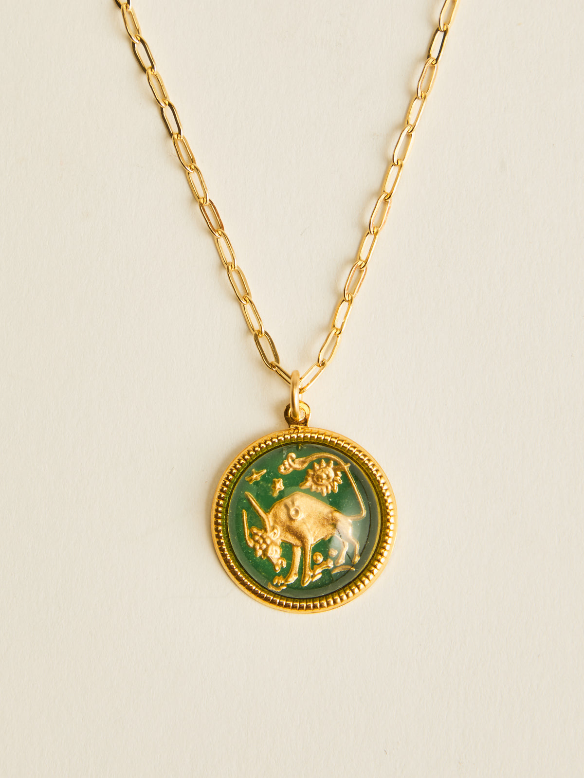 Vintage Glass Zodiac Necklace