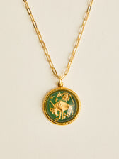 Vintage Glass Zodiac Necklace