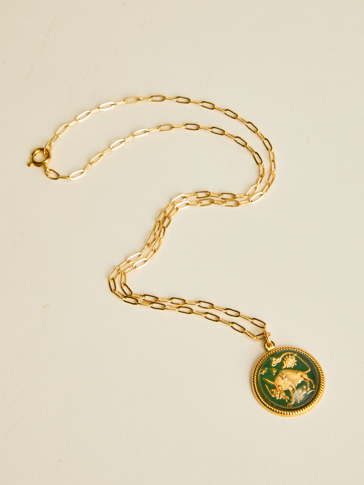 Vintage Glass Zodiac Necklace