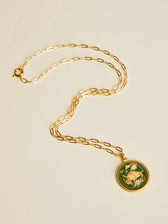 Vintage Glass Zodiac Necklace