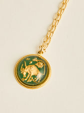 Vintage Glass Zodiac Necklace