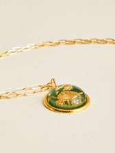 Vintage Glass Zodiac Necklace