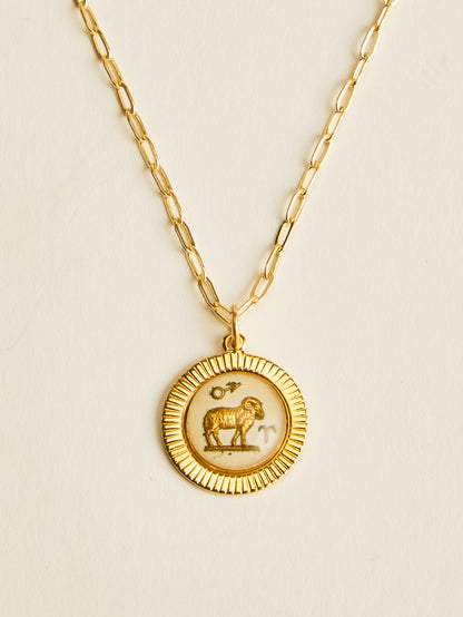 Small Framed Vintage Zodiac Necklace