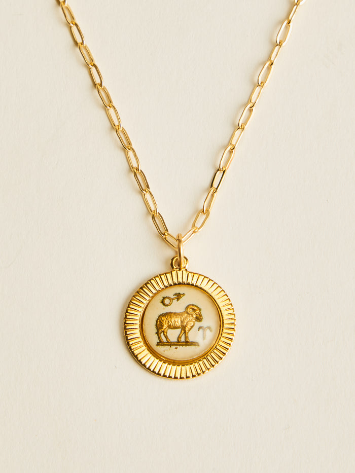 Small Framed Vintage Zodiac Necklace