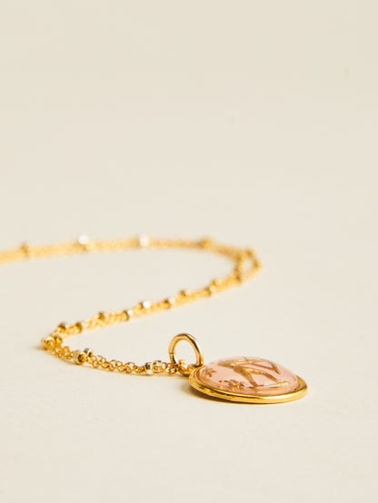 Small Vintage Glass Zodiac Necklace