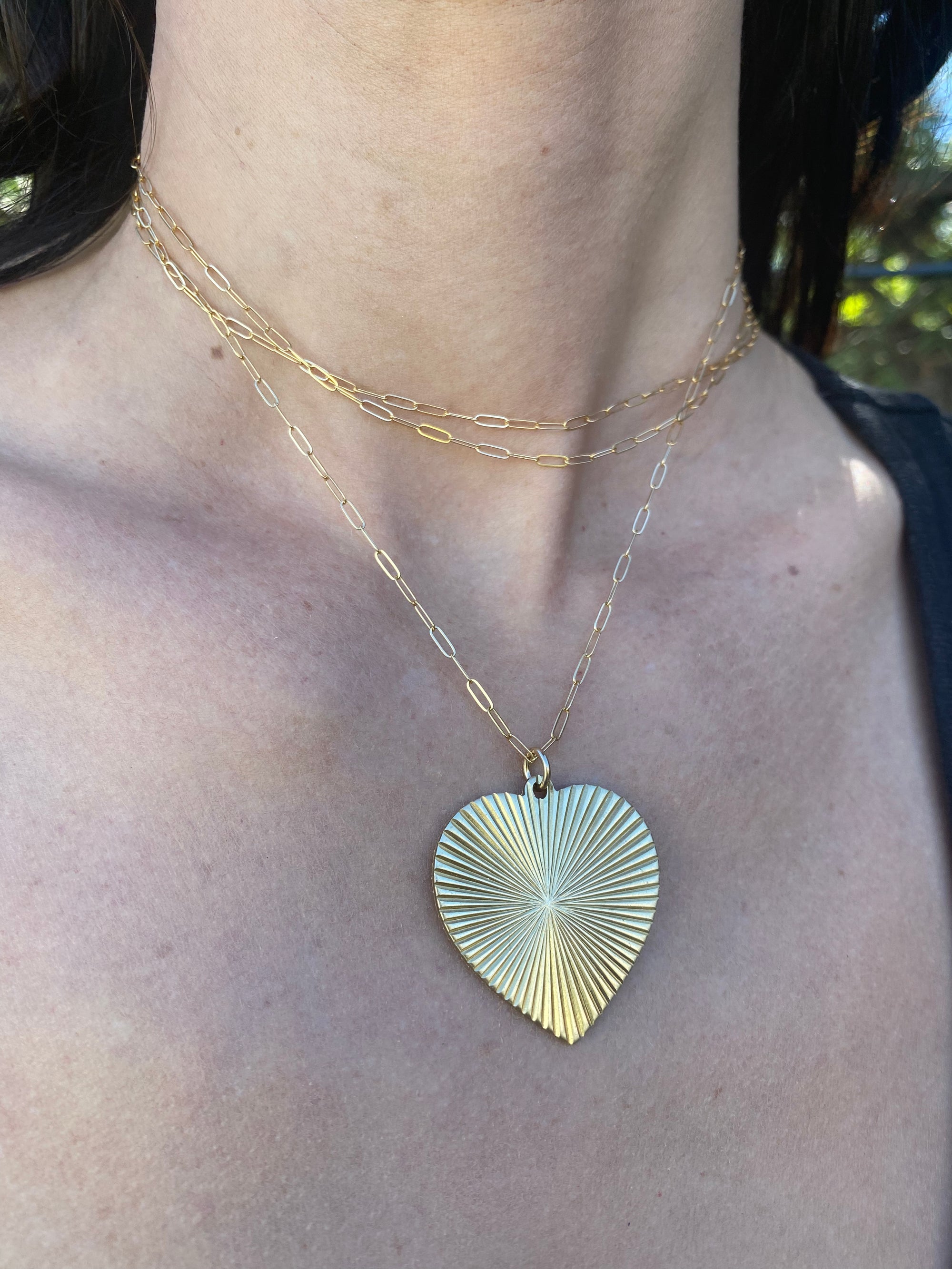 Ribbed Heart Necklace