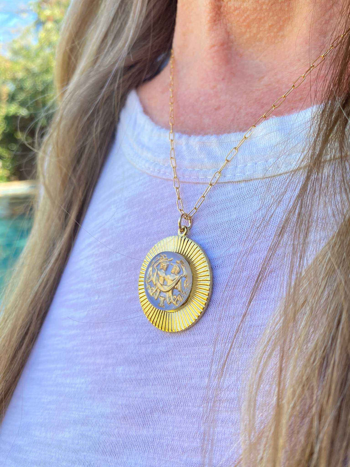 Vintage Zodiac Sign Necklace with Frame